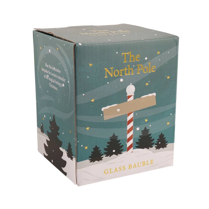 CGB Giftware - Wholesale Ornament - Merry Christmas North Pole Glass Bauble Christmas Decoration2