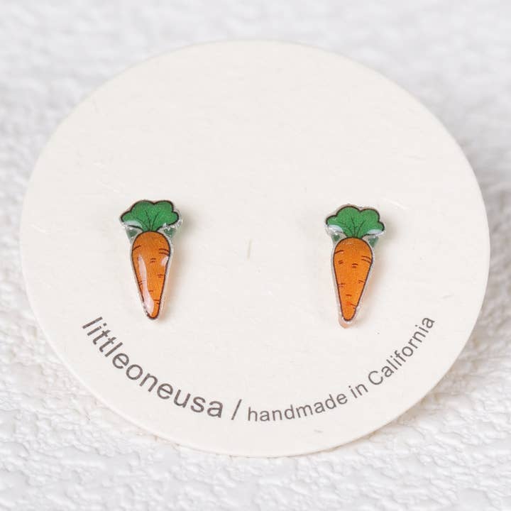 Carrot Vegetable Titanium Earring Studs for wholesale by littleoneusa