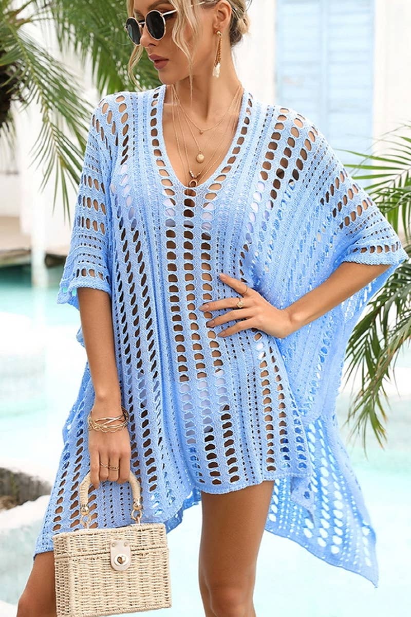 Lily Clothing - Wholesale Swim Cover Up - Women's - CWMW0024_HOLLOW KNITTED BEACH WEAR SWIM COVER UP4