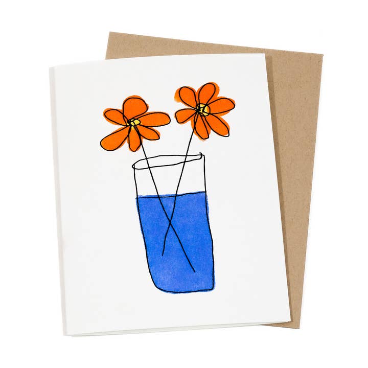 primary flowers greeting card for wholesale by Gab Art & Design