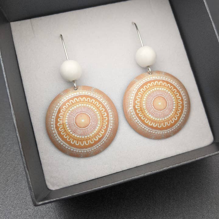 erin.k creative studio - Wholesale Dangle Earrings - Sunset Meeting - Large Domed Earrings