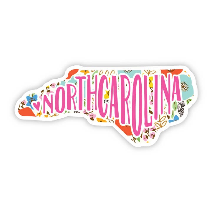North Carolina Floral Sticker for wholesale by A Touch of Whimsy Designs
