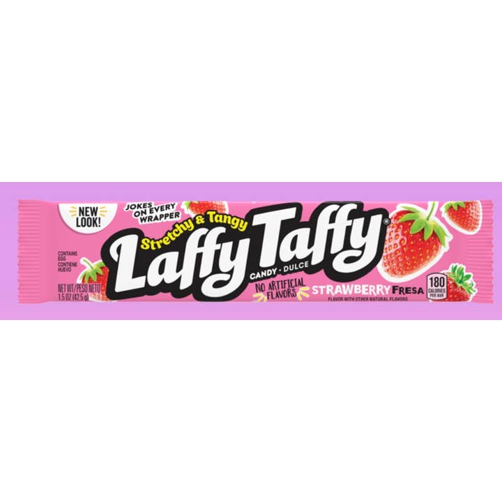 O'Shea's Candies Sweet Shop - Wholesale Taffy - Nostalgic 1975 Original LAFFY TAFFY Strawberry 🍓 24CT Box