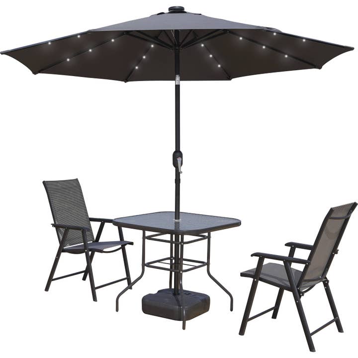 LeisureMod - Wholesale Patio Umbrella - Sierra Modern 9ft Solar LED Patio Garden Umbrella14