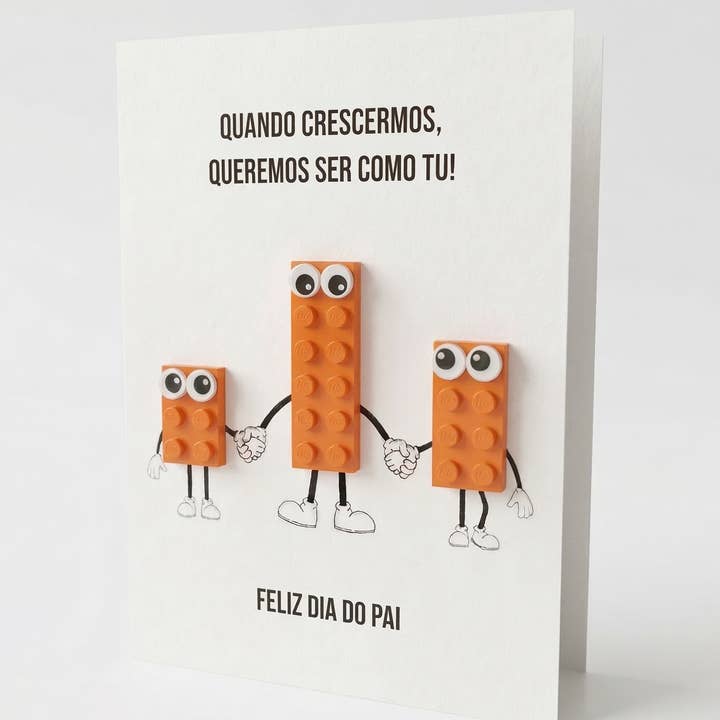 Vykort gjort av Lego-bitar - Fars dag (2 barn) för wholesale av BRICKS