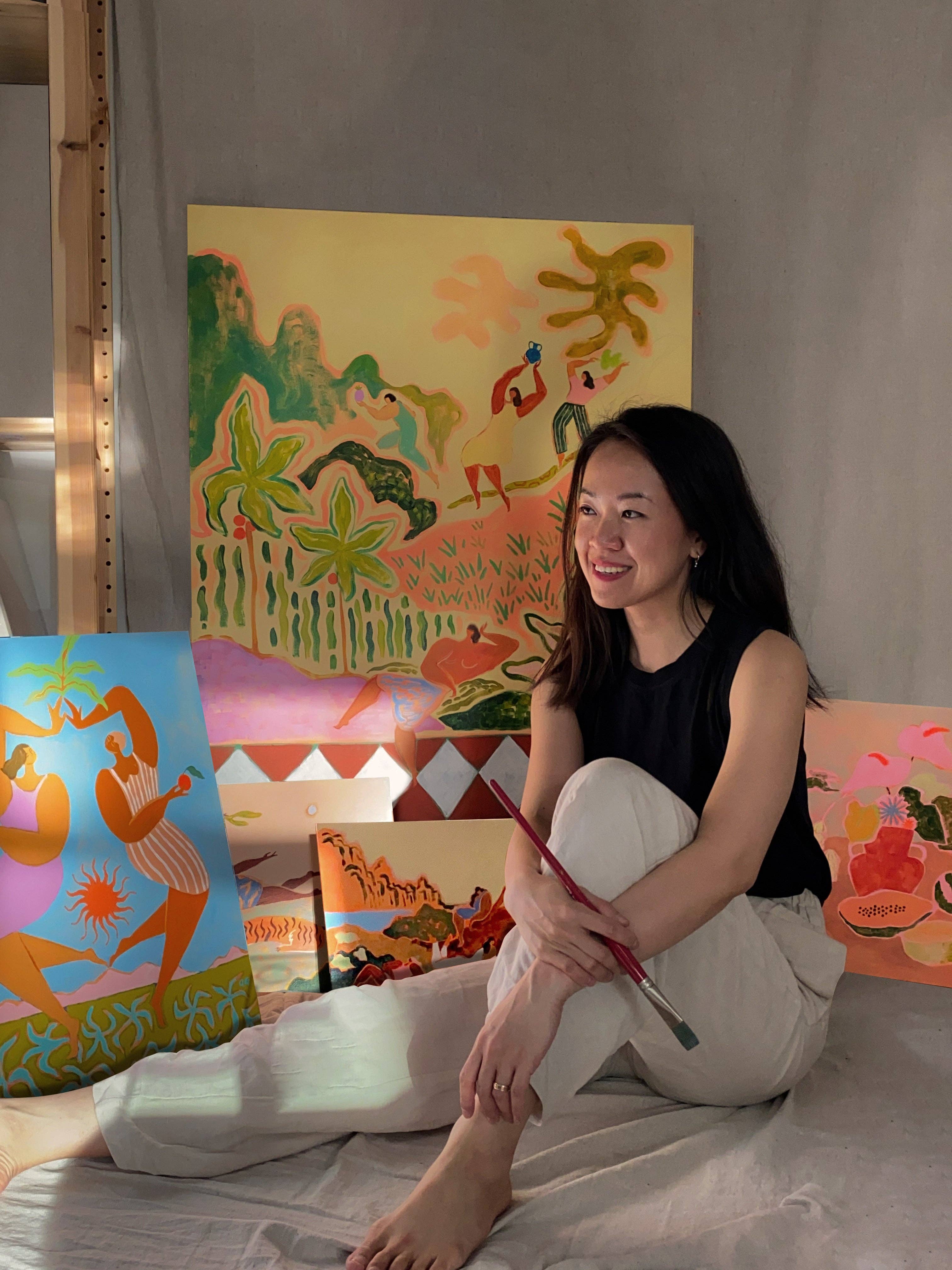 JIGGY Puzzles - Wholesale Puzzle - Adult - 450pc Puzzle & Glue Kit: Dancing in Paradise, Arty Guava2