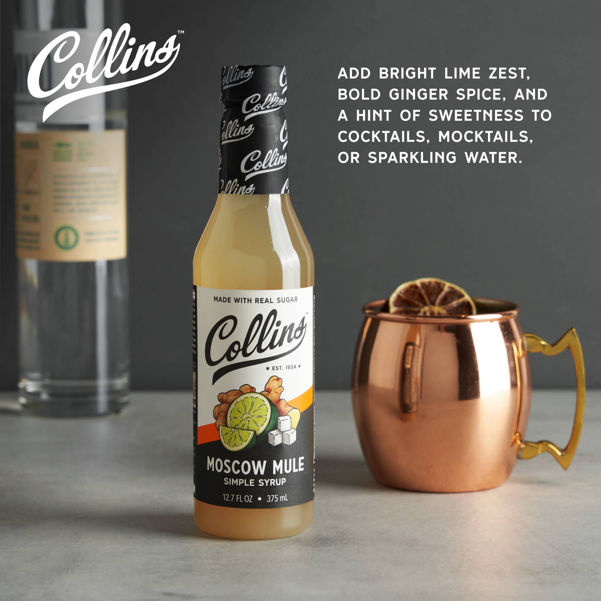 Collins - Wholesale Cocktail Mix/Syrup - Moscow Mule Simple Syrup 12.7 oz1