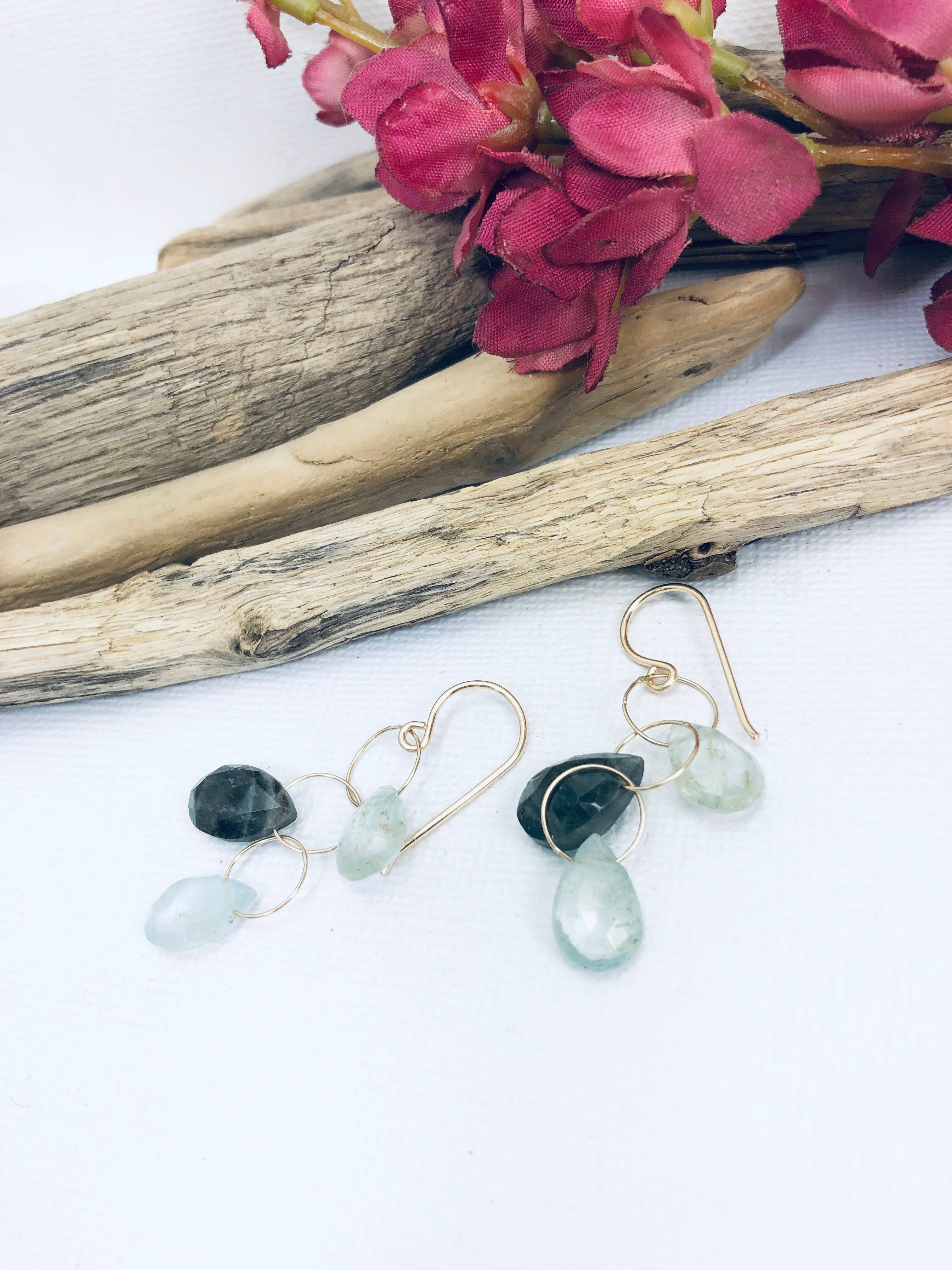 Laura J Designs - Vendita all'ingrosso Orecchini pendenti - Orecchini Cascata Verde0