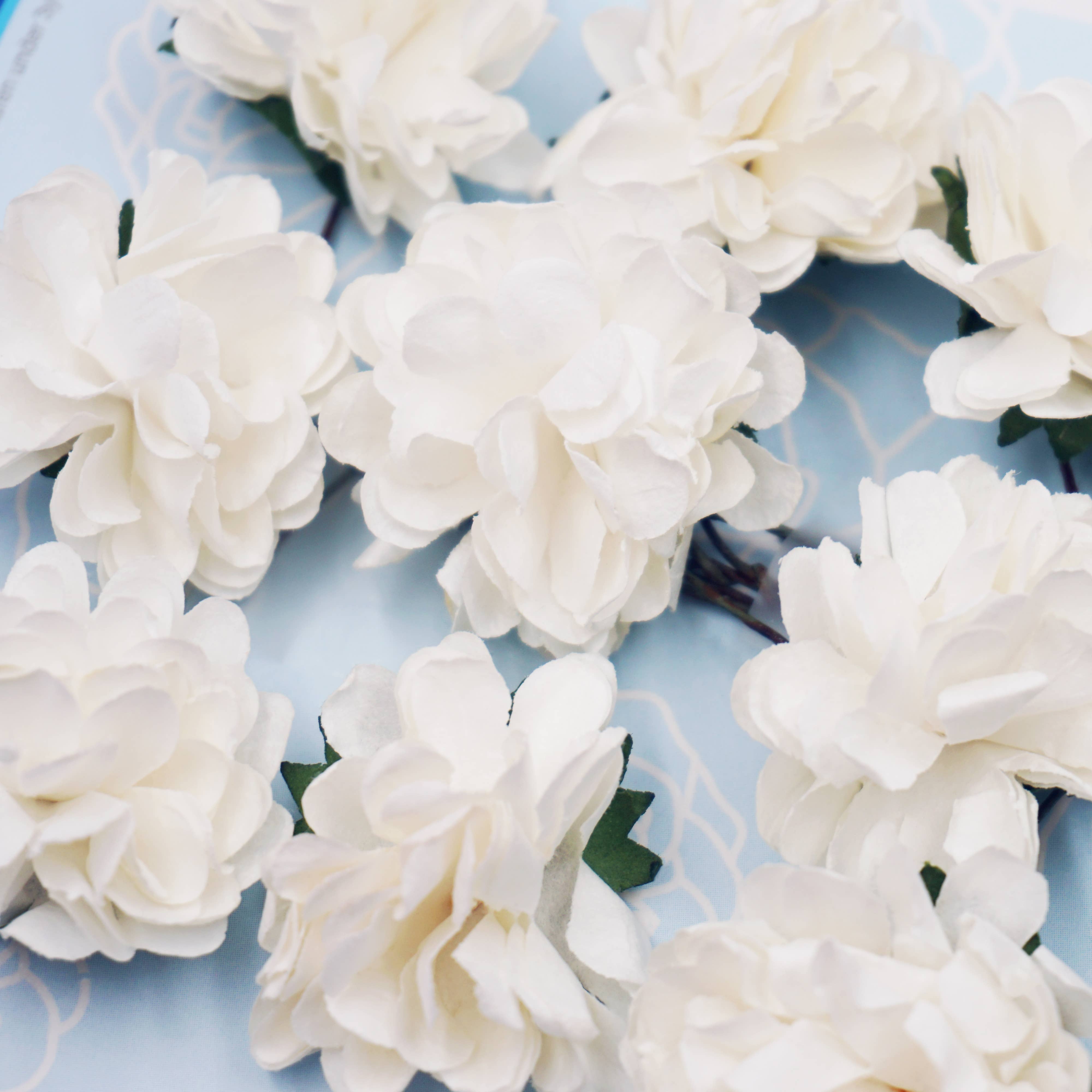 Angels Craft - Venta al por mayor Flores artificiales - Flores de papel (Zinnia) con alambre, 12 quilates y 1,57 pulgadas3