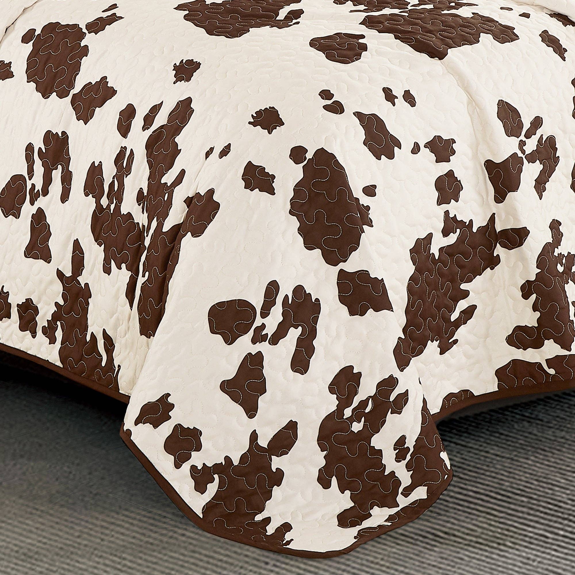Linen Mart - Wholesale Bedding Set - Rustic Cowhide Brown Bedspread Quilt - 3 Piece Set1
