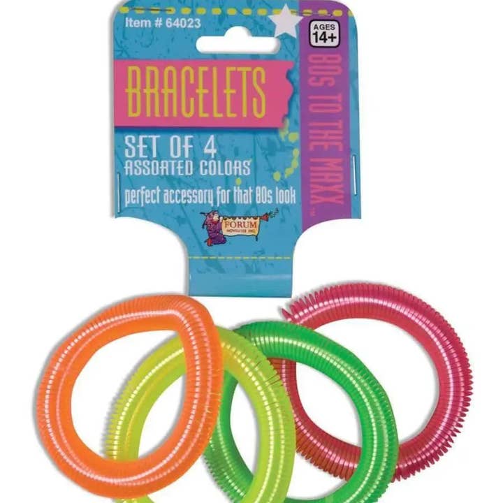 80's Coil Armbånd (4 stykke sæt) for engroshandel hos Party Expo, LLC
