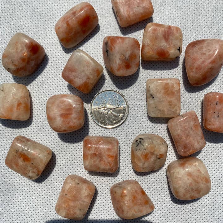 Moonbeam Healing – Großhandel Spiritueller Stein/Kristall – Sunstone Tumbled (S-M)