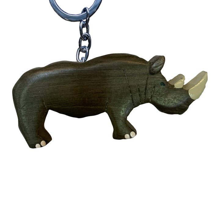 Rhino Schlüsselanhänger Handarbeit aus Holz - Realistisch für den Großhandel von Handcrafted Gift