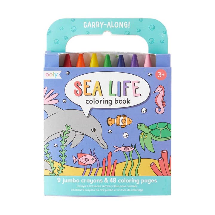 Carry-Along: Coloring Book Set - Sea Life (10 PC Set) for wholesale by OOLY