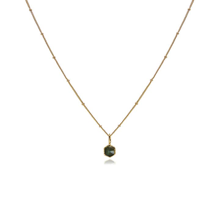 GEO CHARM NECKLACE ( LABRADORITE & 925 18K GOLD VERMEIL) for wholesale by Eliza Asta Jewellery