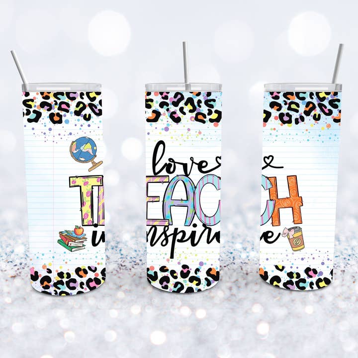 Love Teach Inspire Leopard beker voor wholesale door Beyond Bayside