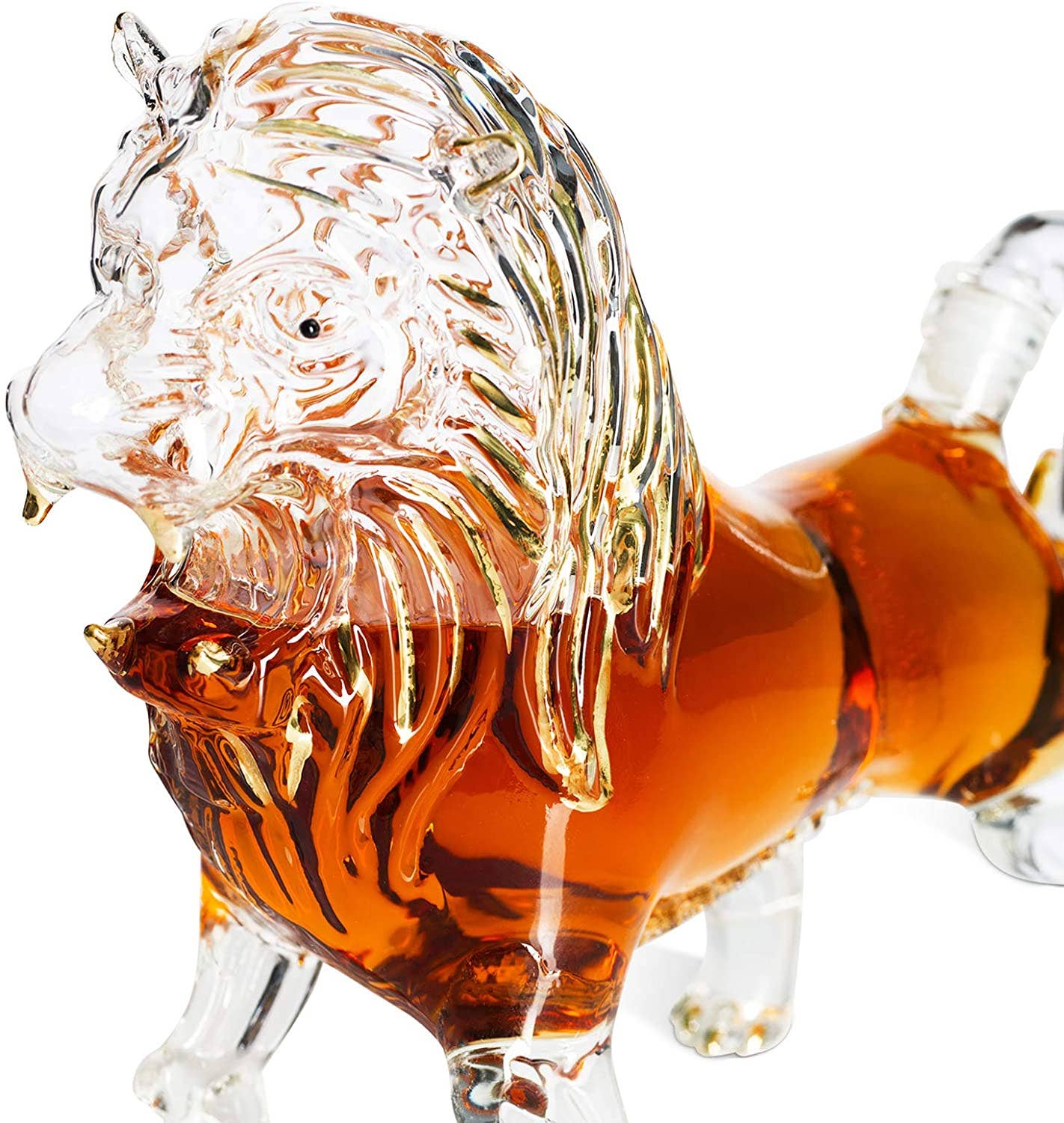 The Wine Savant /  Khen Glassware - Vente Carafe - Lion Animal Whisky et Vin Carafe 500 ml1