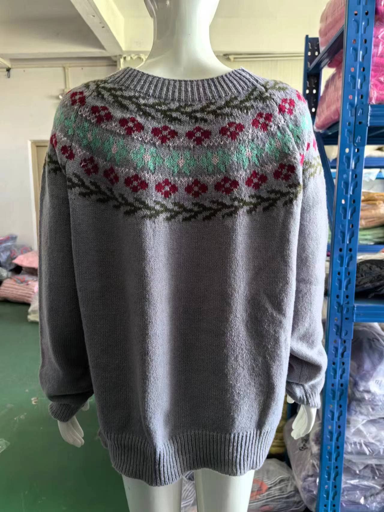 Rosa Clothing - Wholesale Knit Sweater - Women's - Cottagecore Vintage jacquard knit sweater jumper34