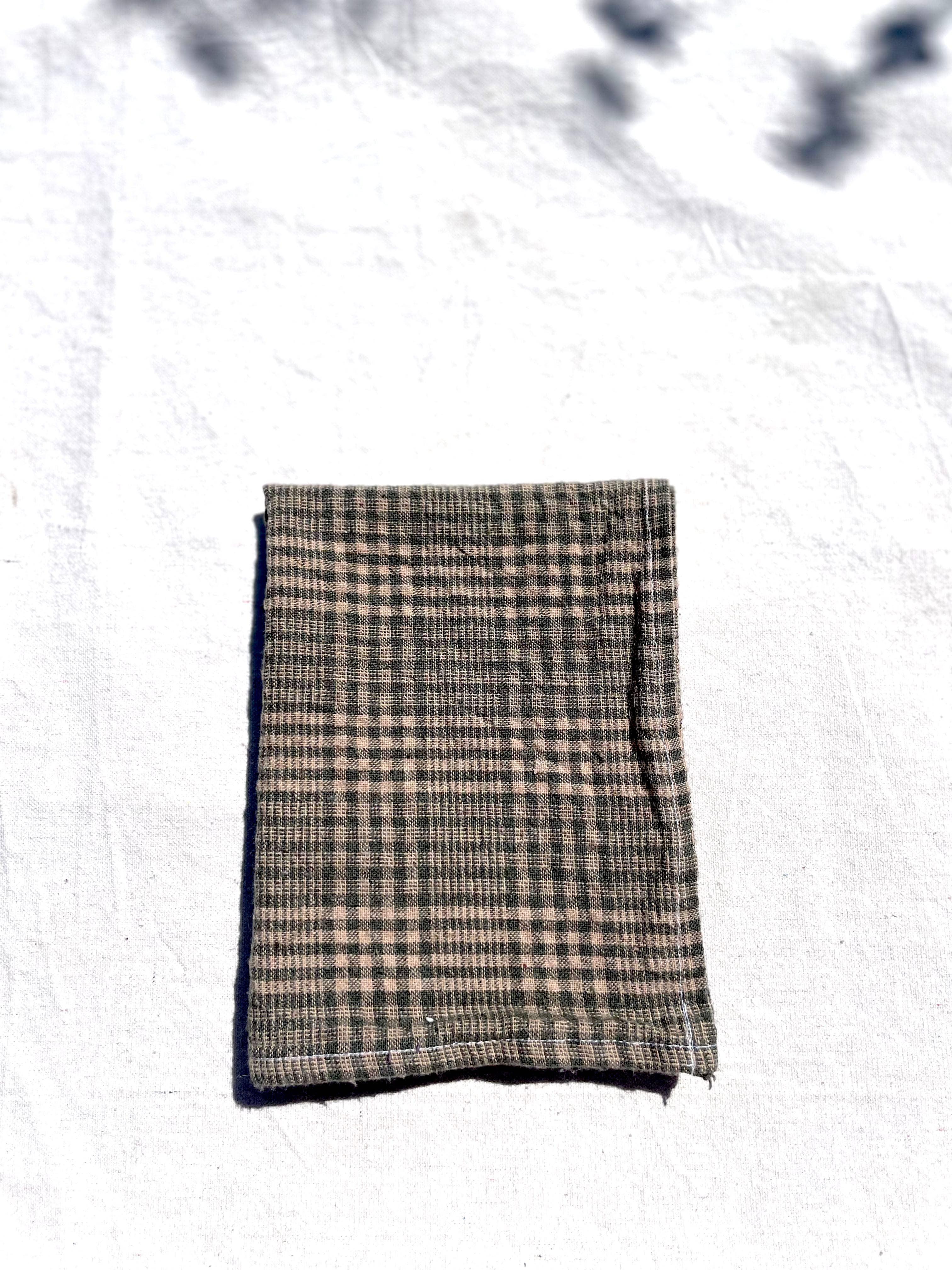 Parekh Bugbee - Wholesale Tea Towel - Plaid dusty olive green and cream towel
