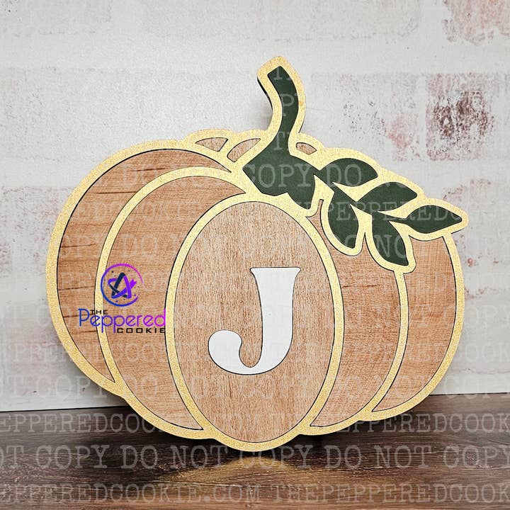 Home Decor - Monogram Pumpkin Sign UNFINISHED for wholesale by The Peppered Cookie