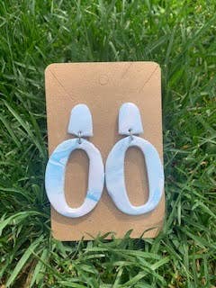 Teal Marble Hoops for wholesale by Polymearrings Jewelry Co.