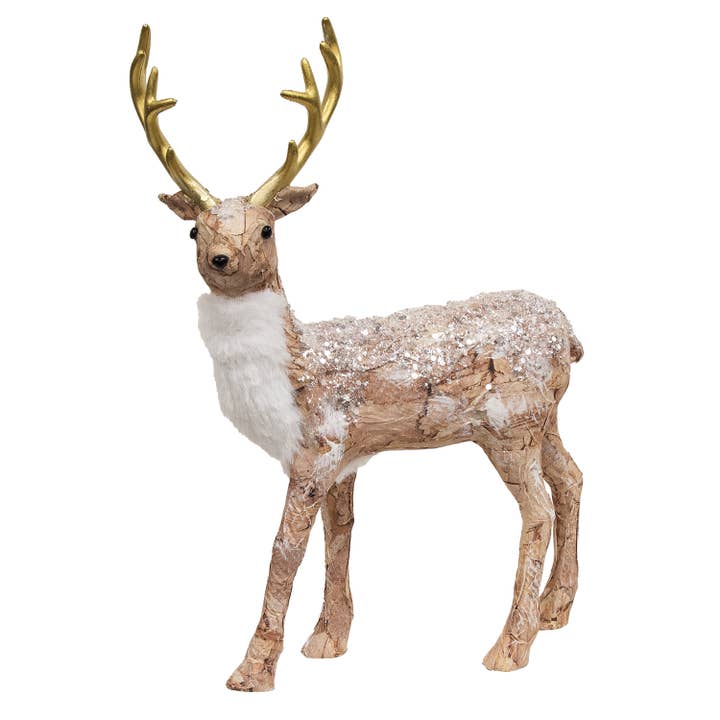 Sparkle Birch Standing Deer for wholesale by Col House Designs