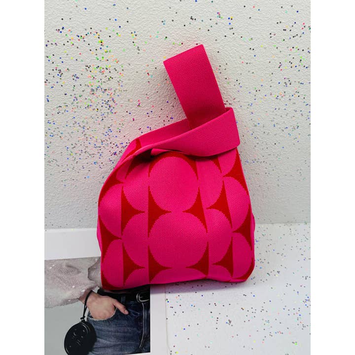 FurDecoration - Wholesale Tote Bag - Women's - Contrast Color Polka-Dot Bags Accessories Woven Handbag1