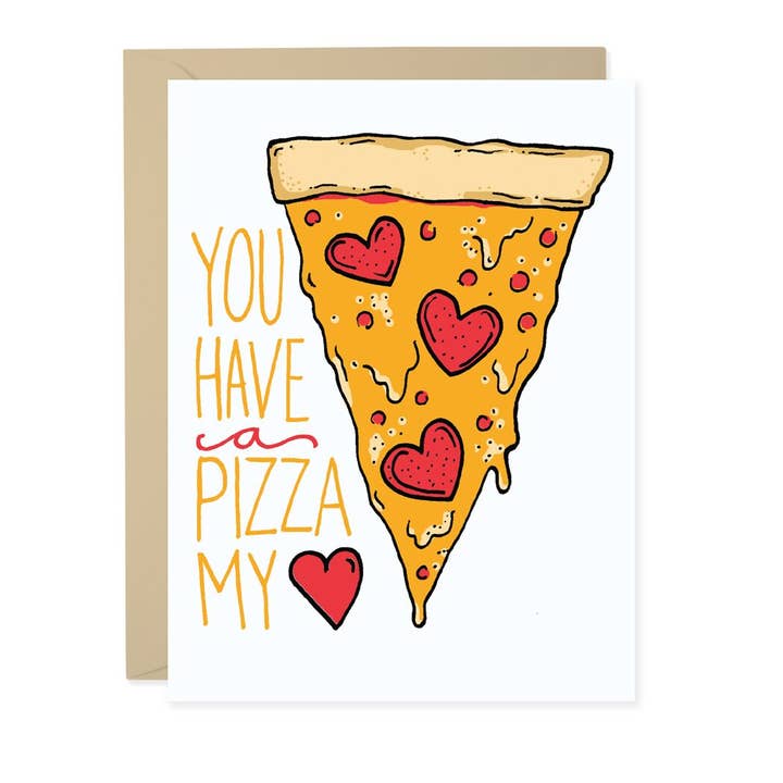 Praxis Design Studio – wholesale Love card – Pizza My Heart Card