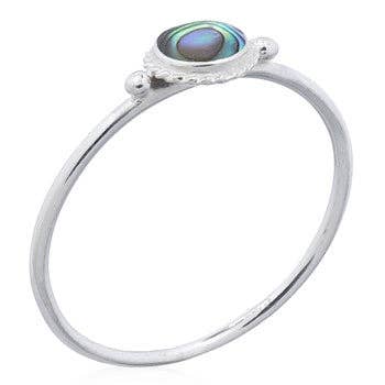 Dainy Round Abalone Ring in Sterling Silver for wholesale by The Green Gecko