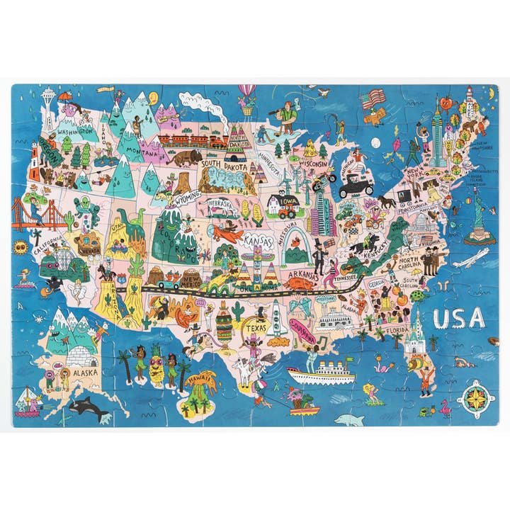 Toysmith - Wholesale Puzzle - Kids - Nolja See the USA 100 Piece Jigsaw Puzzle