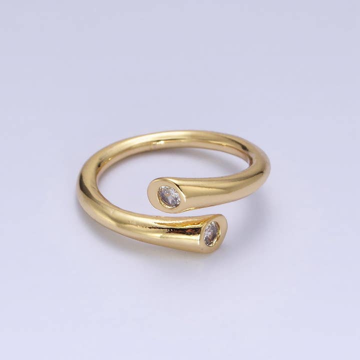 Aim Eternal - Vente Solitaire - Bague câlin en or délicate avec pierre CZ O-1789 ~ O-1794