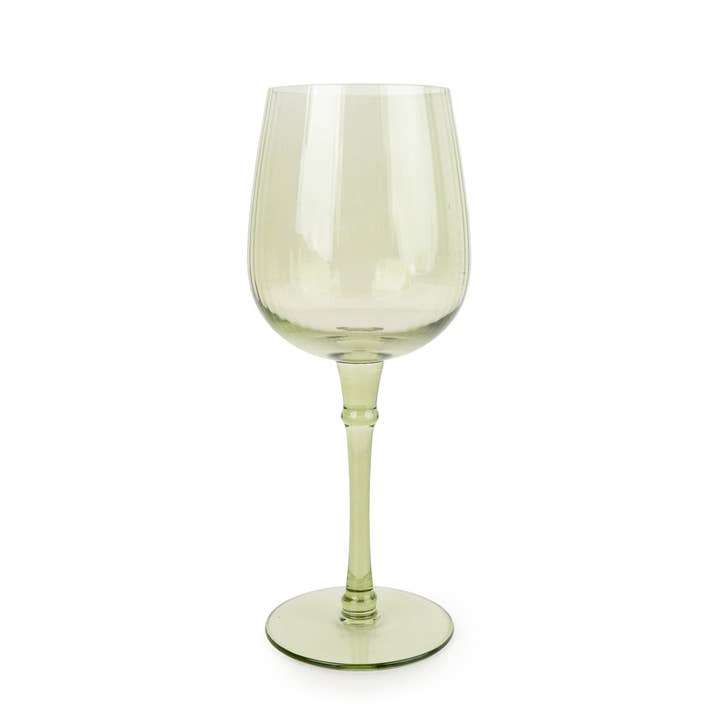 Red Wine Glass - Green 6pk for wholesale by Candlelight Products Ltd