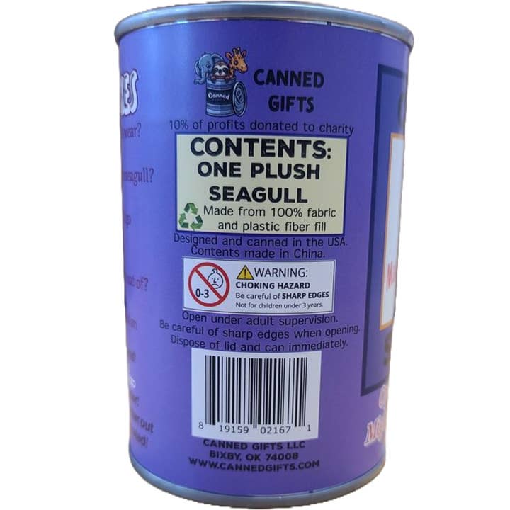 Canned Gifts - Wholesale Stuffed/Plush Toy - Kids & Baby - Matilda the Canned Seagull - Eco-Friendly and Recycled Gift6