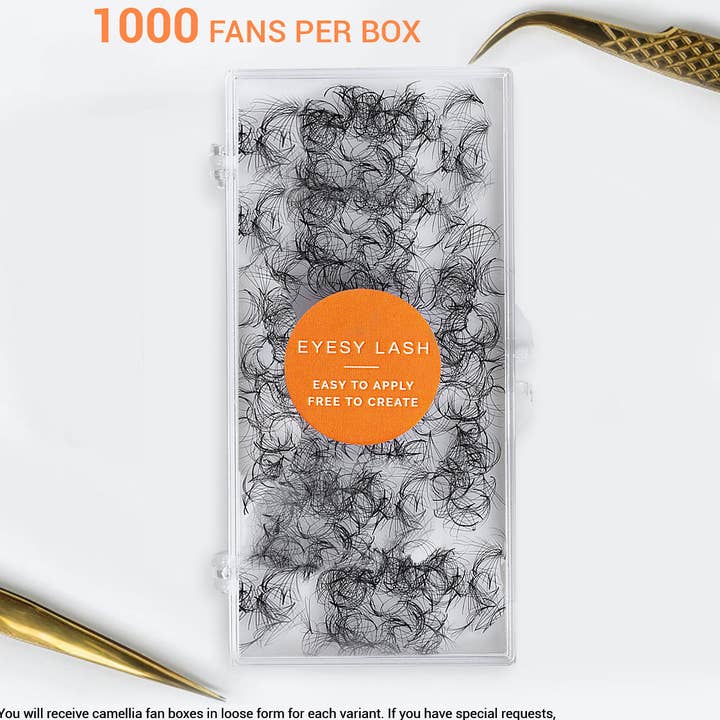 Camellia-fläktar 5D | ¢1,35 /fläkt | .05 .07 | 1000 fläktar för wholesale av Eyesy Lash