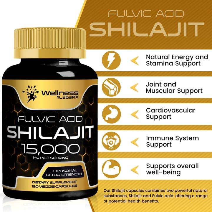 Health & Wellness Associates Inc. - Wholesale Oral Supplement/Vitamin - Liposomal Shilajit + Fulvic Acid 15,000mg Ultra Strength – 120 Capsules7