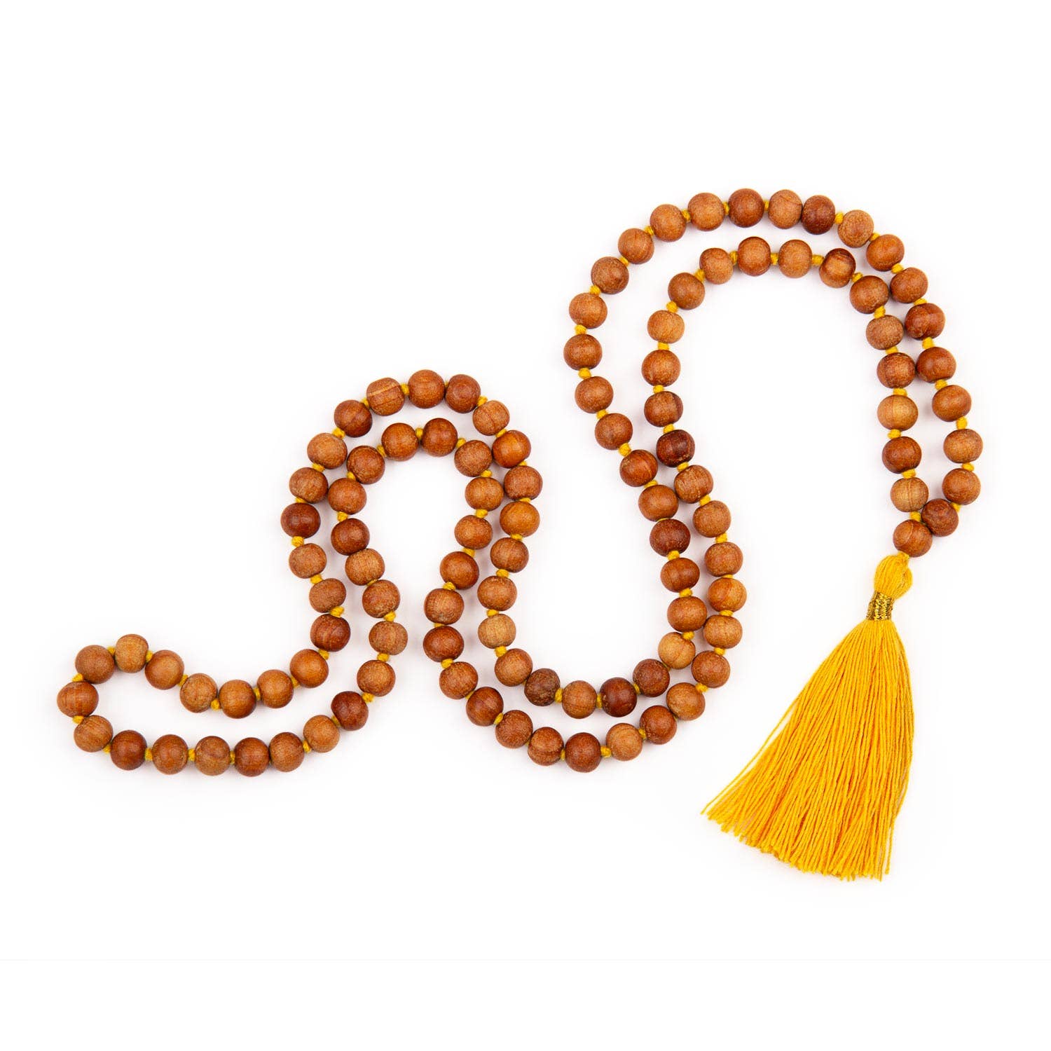 Bodynova - Wholesale Prayer Beads Necklace - Mala Yoga necklace with sandalwood scent, coloured tassel, 10814