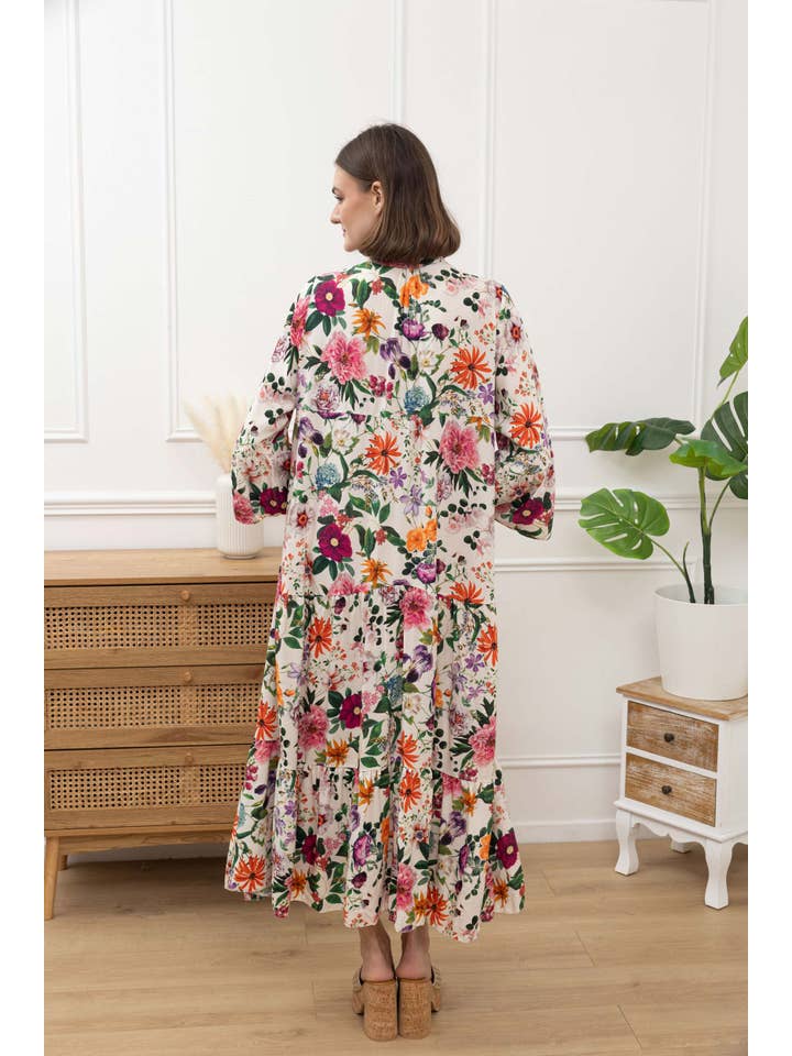 Happy look - Wholesale Dress - Women's - Maxi dress in floral printed viscose