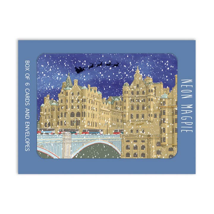 Gold Foil North Bridge Box of Christmas Cards for wholesale by Neon Magpie