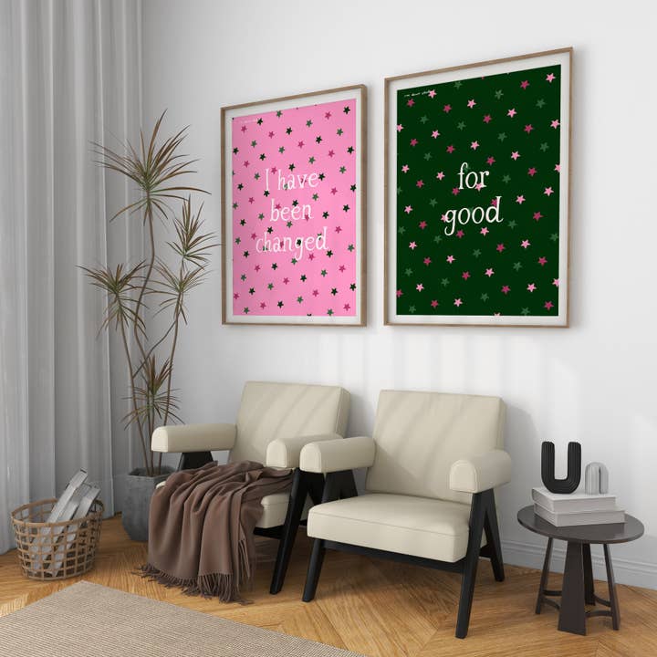 Changed For Good Set of 2 Art Prints for wholesale by RM Decor Studio