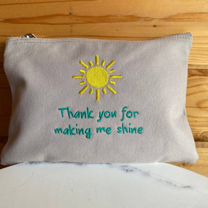 Thank you teacher pouch for wholesale by Embroidered Treasures