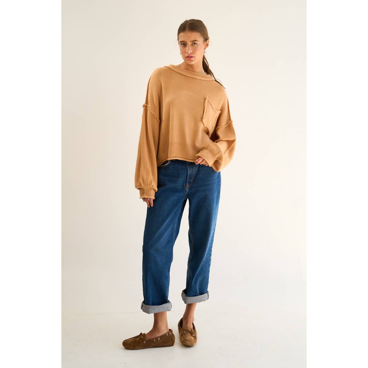 CHAMEAU Pull en maille à coutures apparentes en vente sur Faire5