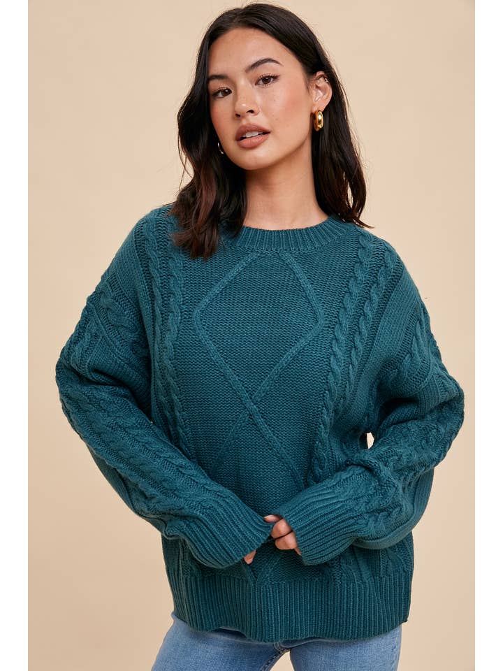 In Loom - Wholesale Knit Sweater - Women's - CABLE KNIT SWEATER