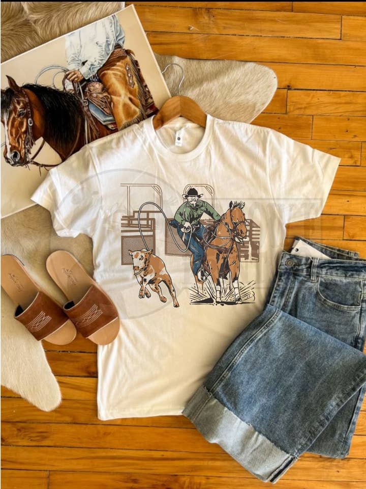 The Fringed Pineapple - Wholesale Screen printed t-shirt – unisex - The Calf Roper Tee 0