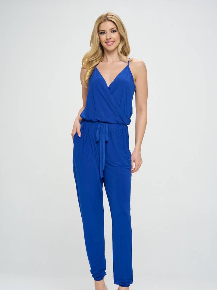 Stickad jumpsuit med Surplice för wholesale av DNA Couture