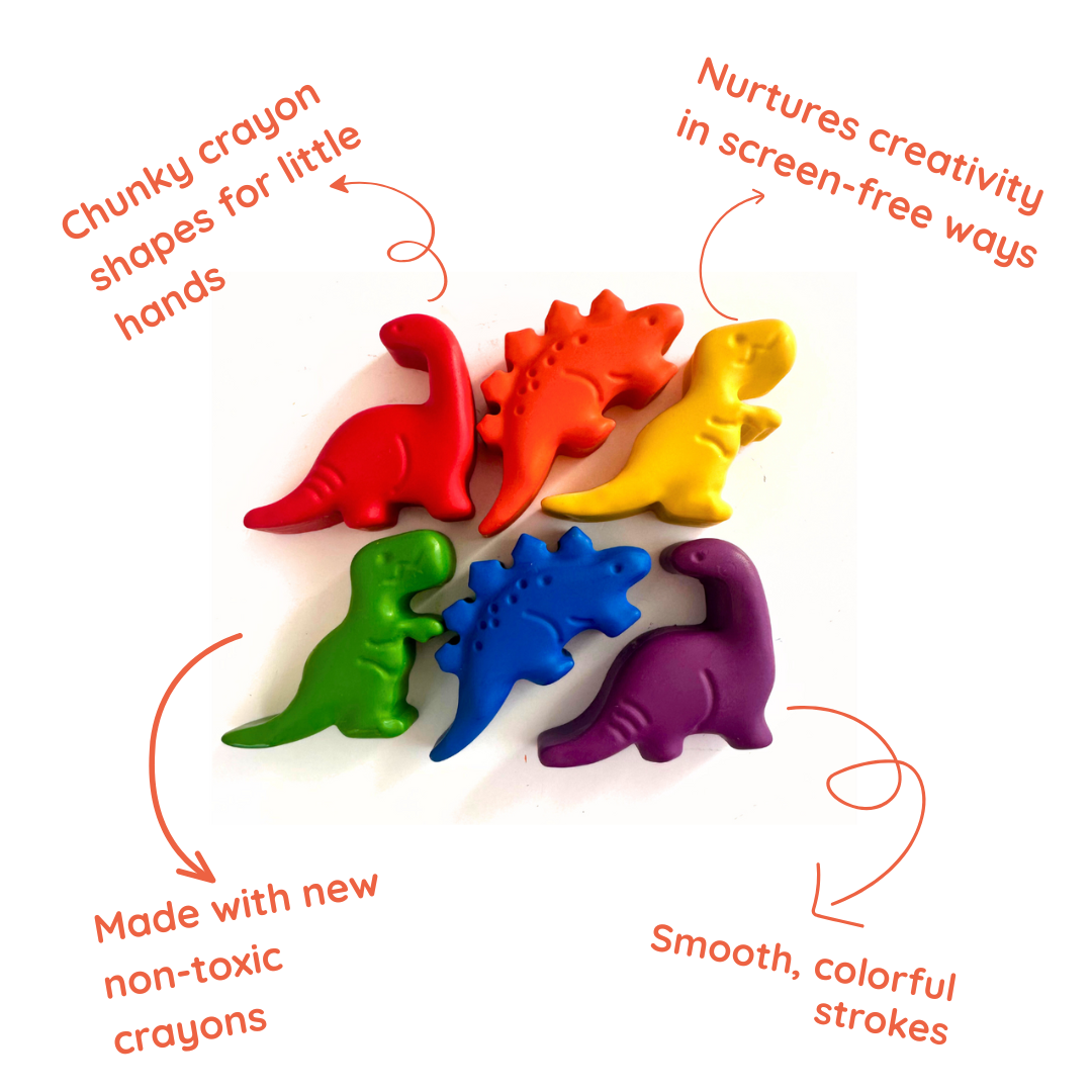 Wonder Hue Crayon Co. - Wholesale Crayons - Kids & Baby - Dinosaur Fun-Shaped Crayons, Non-Toxic Birthday Gift4