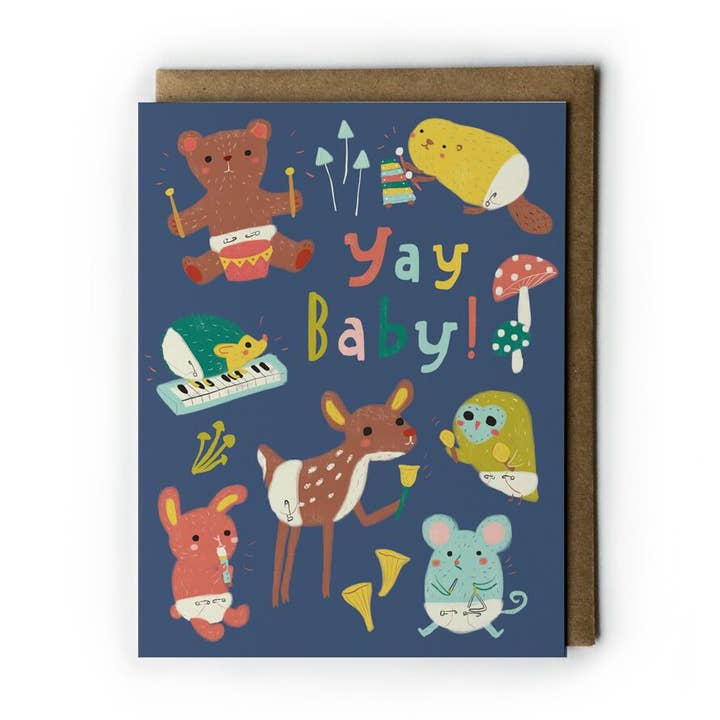 Honeyberry Studios - Wholesale Baby Card - Woodland Baby Shower Greeting Card0