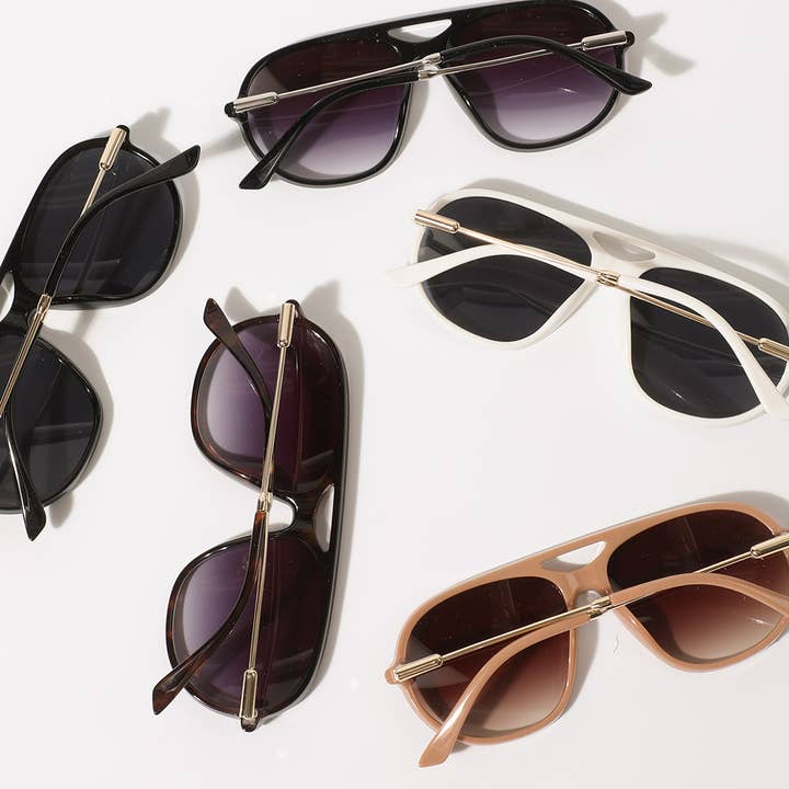 ASSORTED COLOR Round Shape Tined Thin Leg Fashion Sunglasses for wholesale on Faire