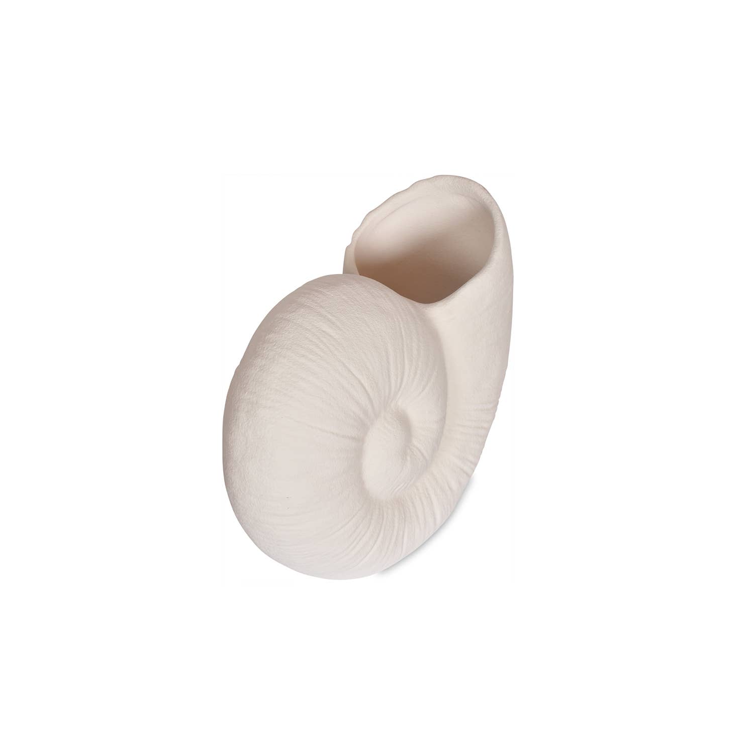 Vit konsistens Keramisk vas med texturerat vitt skal L20,7 D9,5 H17,5cm för wholesale på Faire1