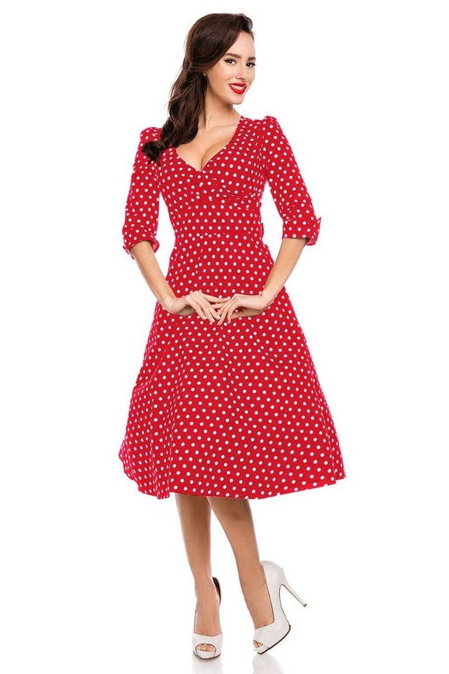 Dolly & Dotty - Wholesale Dress - Women's - Katherine Red Polka Dot Swing Dress2