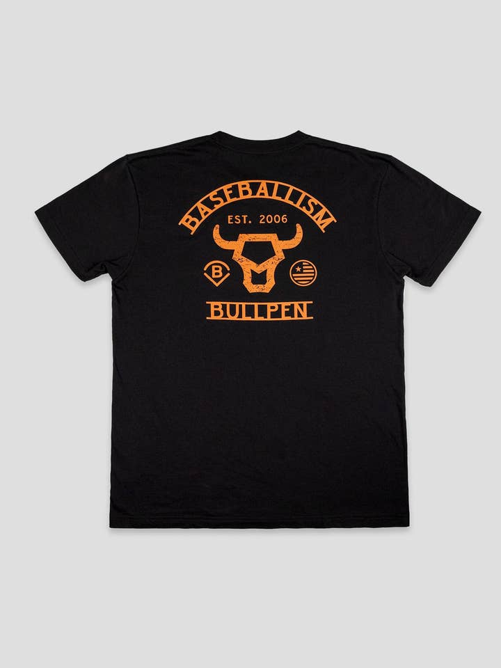 Baseballism Bullpen T-Shirt - Schwarz für den Großhandel von Baseballism